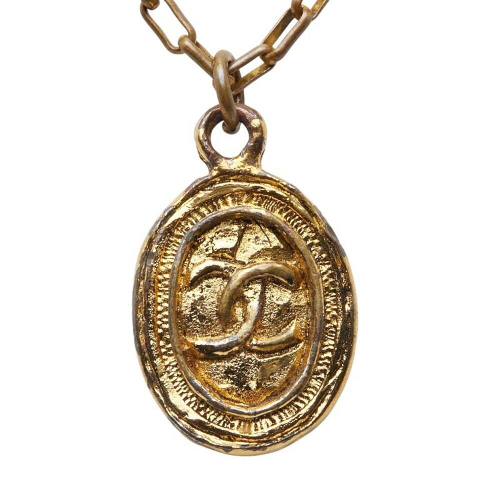 CHANEL Authentic Vintage Gold Logo Necklace - Picture 3 of 8
